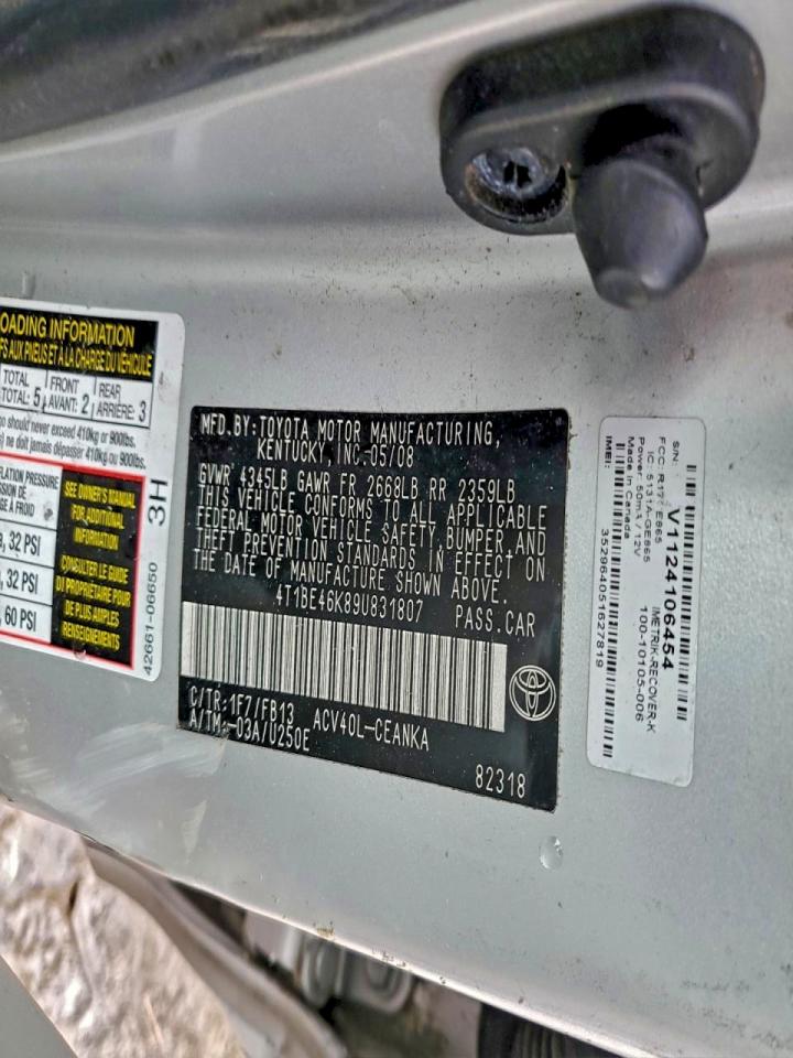 2009 TOYOTA CAMRY BASE photo 12
