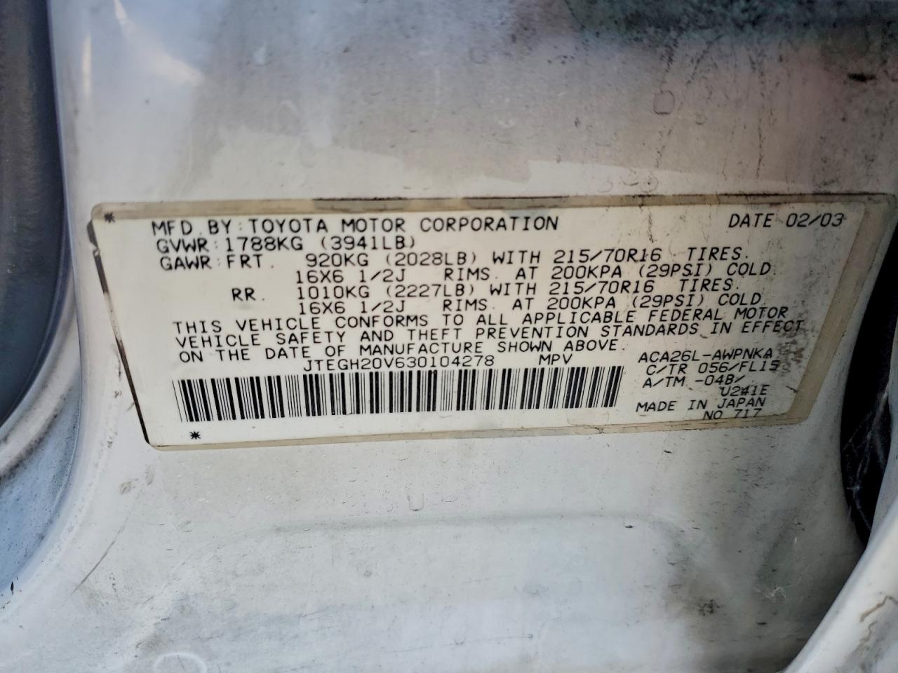 2003 TOYOTA RAV4 photo 13