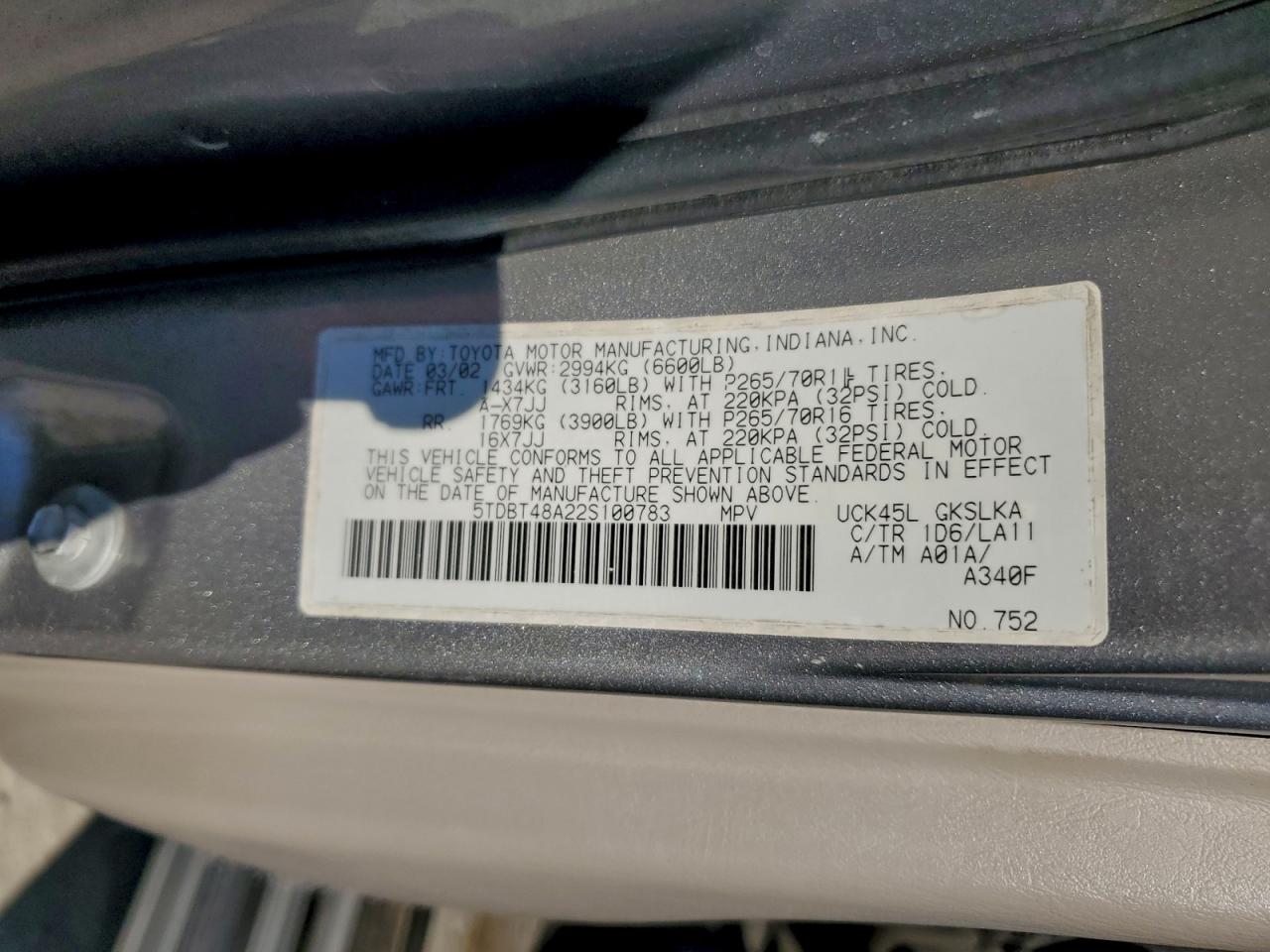 2002 TOYOTA SEQUOIA LIMITED photo 23