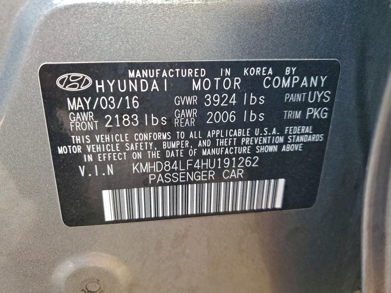 2017 HYUNDAI ELANTRA SE photo 12