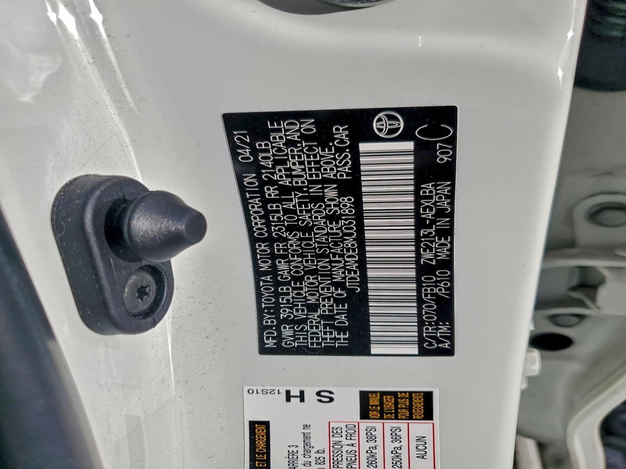 2021 TOYOTA COROLLA LE photo 23