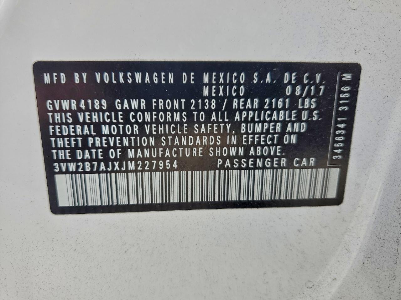 2018 VOLKSWAGEN JETTA S photo 12
