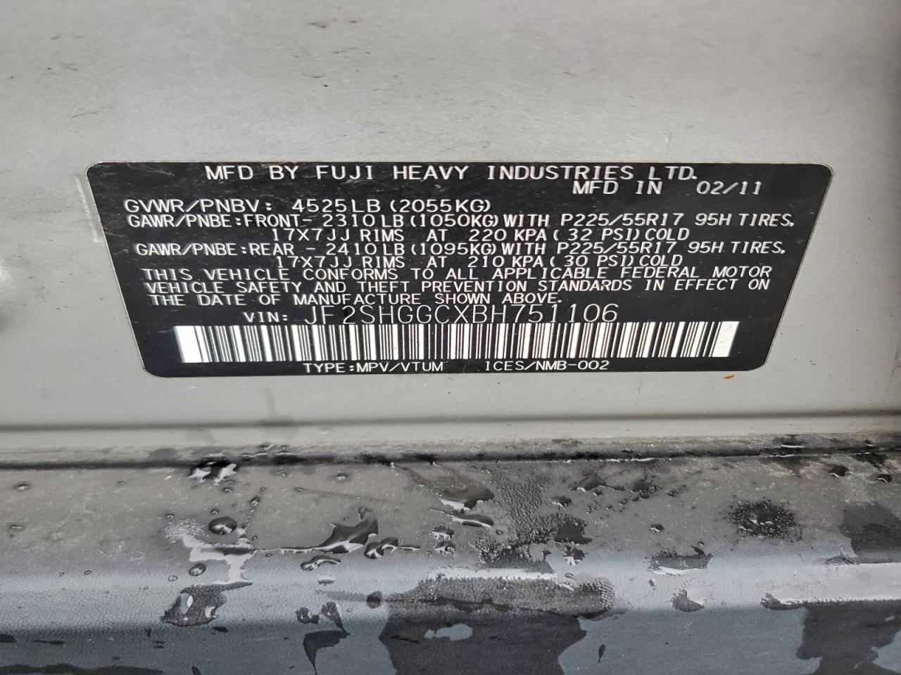 2011 SUBARU FORESTER TOURING photo 13