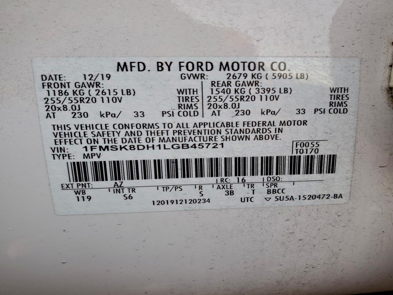 2020 FORD EXPLORER XLT photo 27
