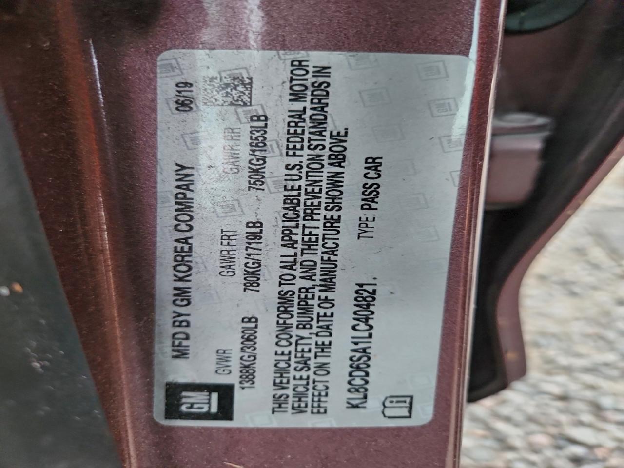 2020 CHEVROLET SPARK 1LT photo 12