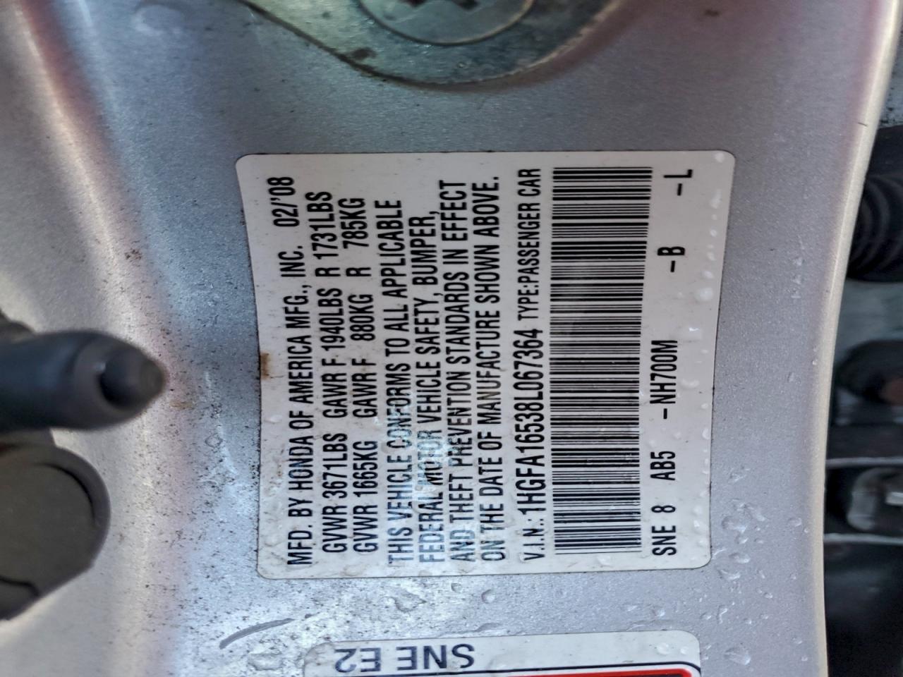 2008 HONDA CIVIC LX photo 13