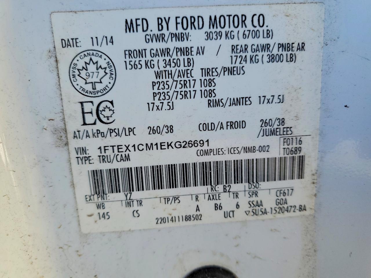 2014 FORD F150 SUPER CAB photo 12