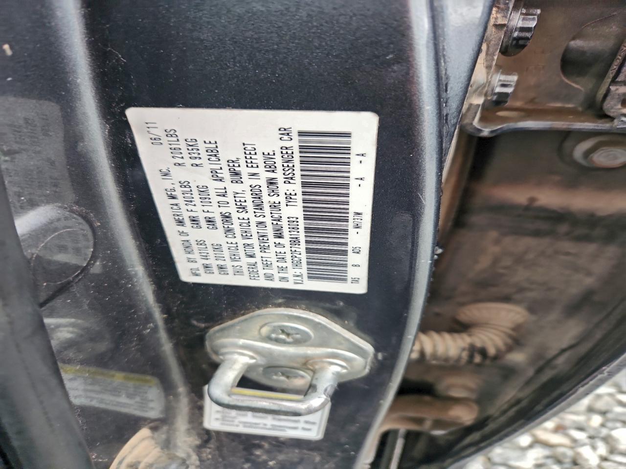 2011 HONDA ACCORD EX photo 12