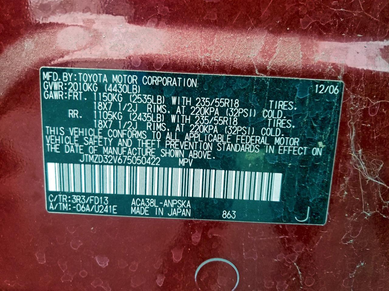 2007 TOYOTA RAV4 SPORT photo 27