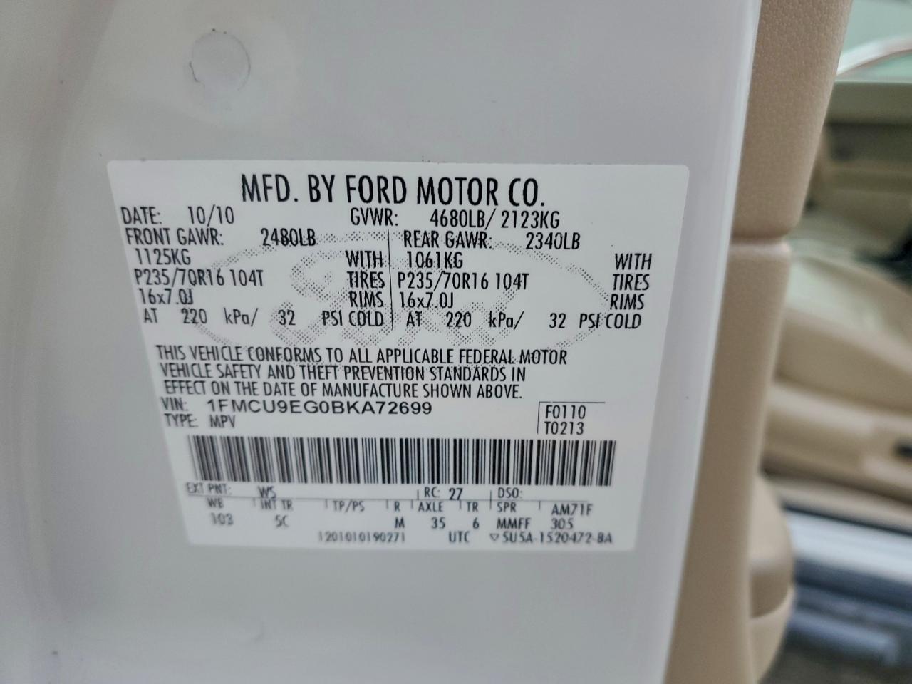 2011 FORD ESCAPE LIMITED photo 13