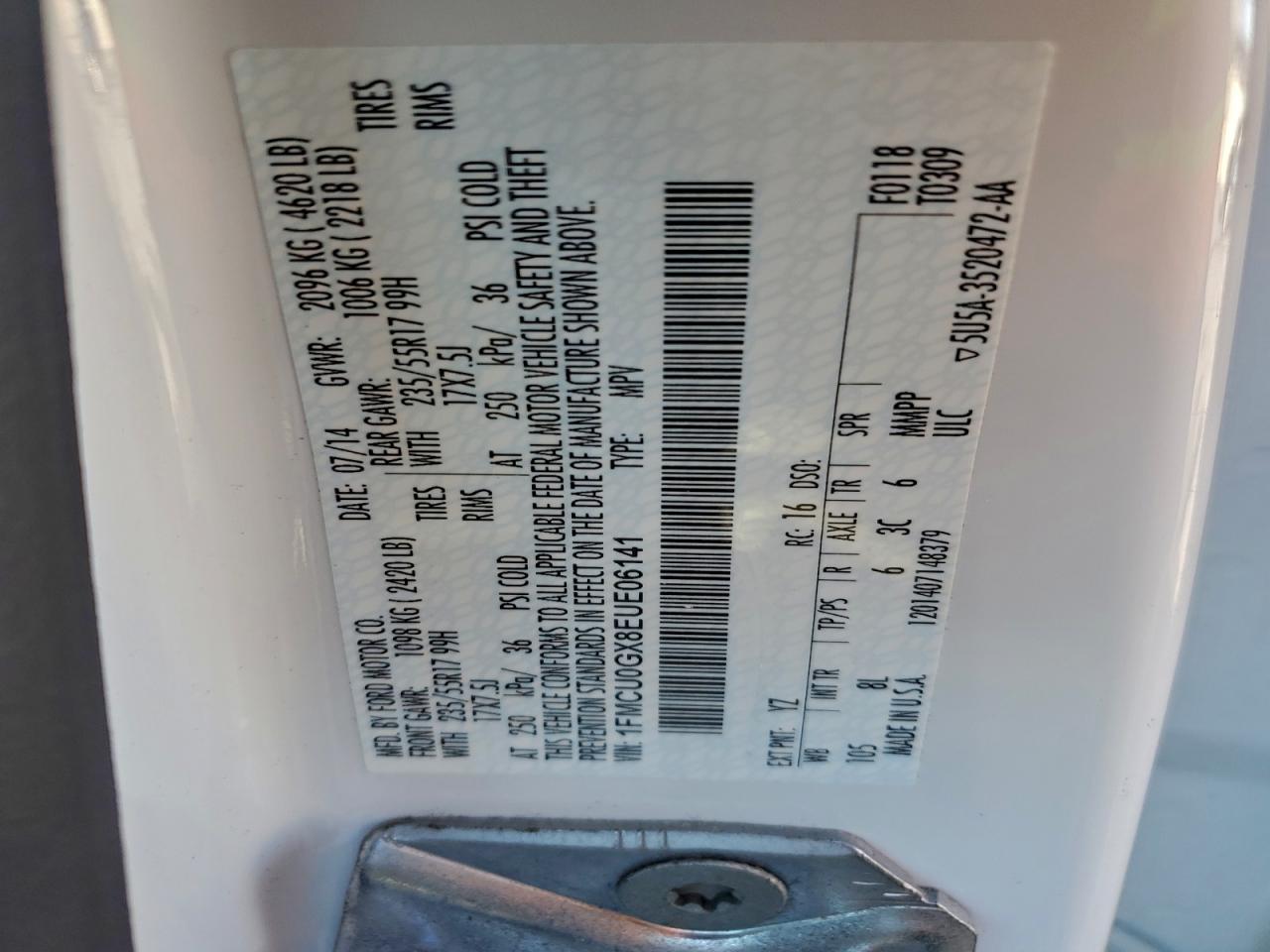 2014 FORD ESCAPE SE photo 37