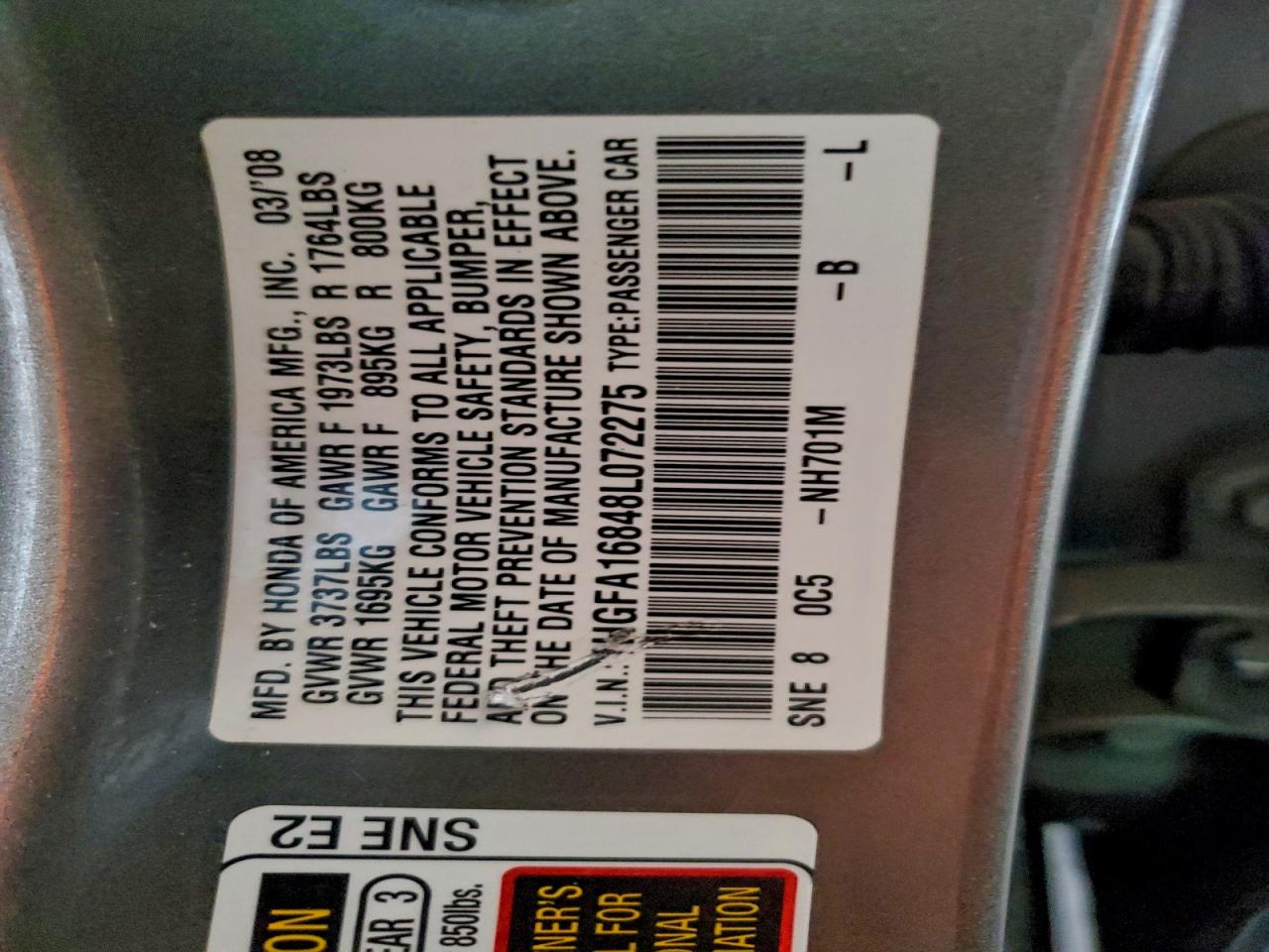 2008 HONDA CIVIC EX photo 23