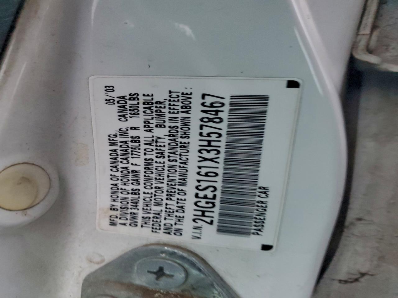 2003 HONDA CIVIC DX photo 13