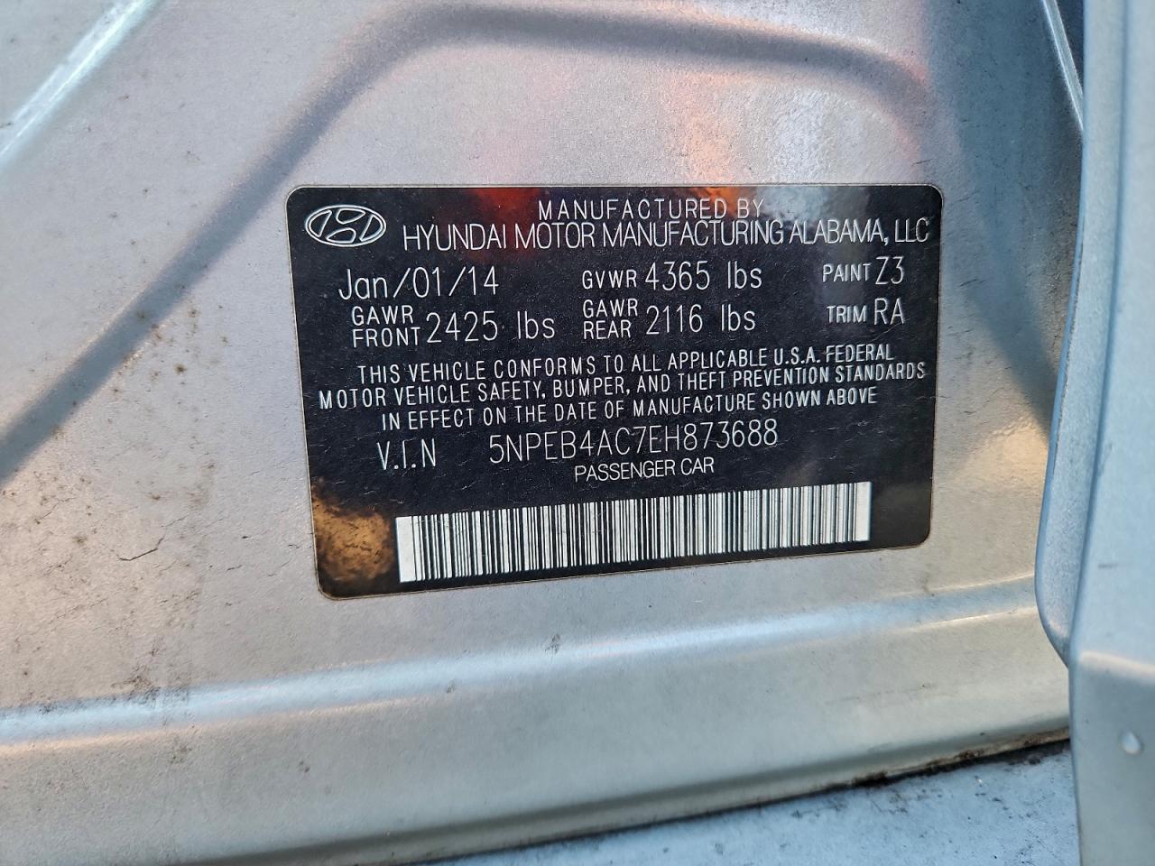 2014 HYUNDAI SONATA GLS photo 13