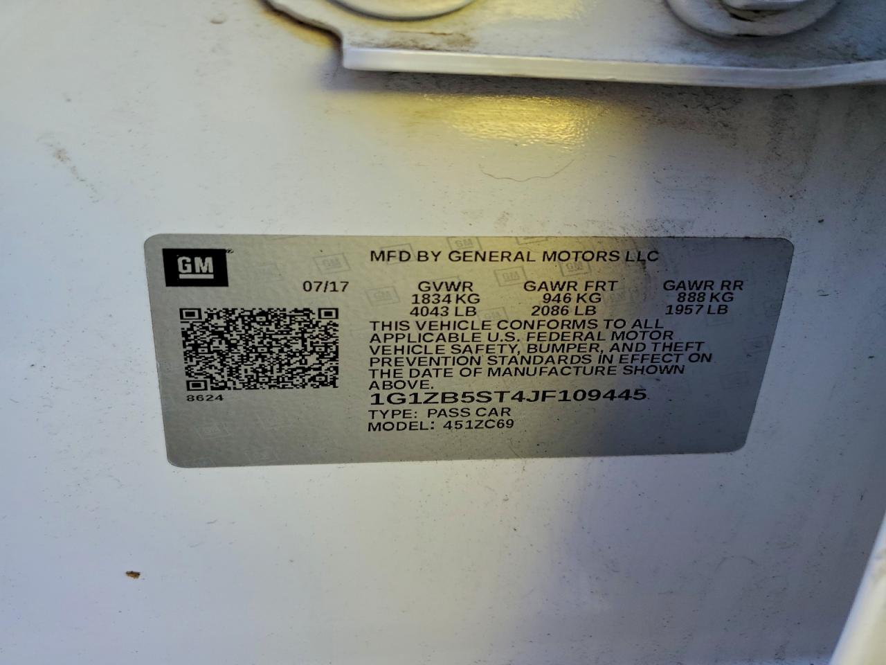 2018 CHEVROLET MALIBU LS photo 12