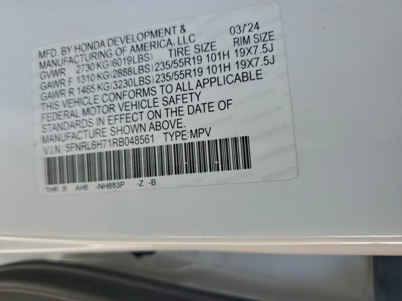 2024 HONDA ODYSSEY SPORT photo 13
