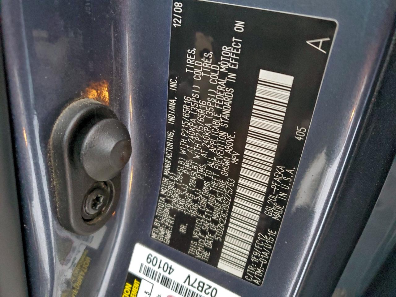 2009 TOYOTA SIENNA photo 13