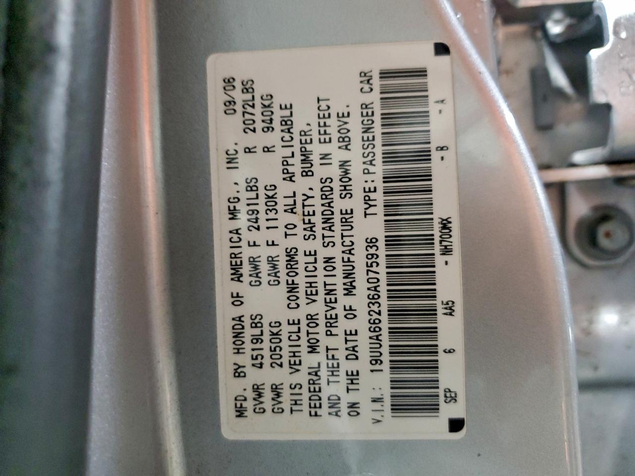 2006 ACURA 3.2TL photo 12