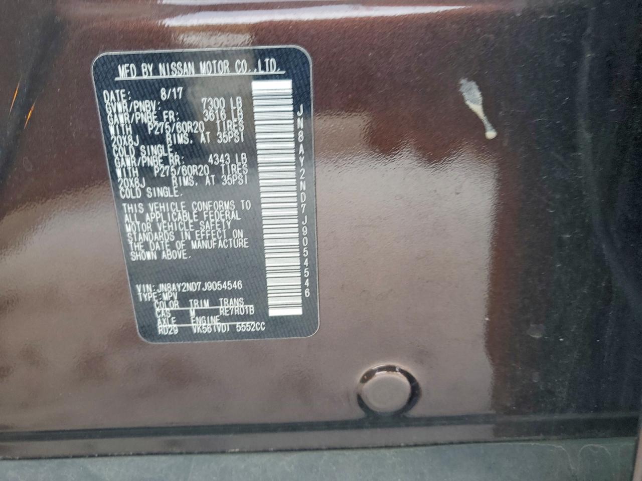 2018 NISSAN ARMADA SV photo 14