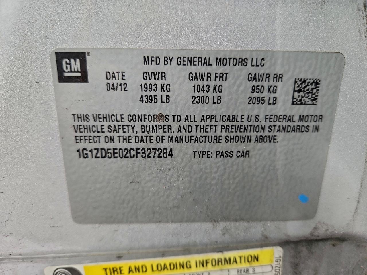 2012 CHEVROLET MALIBU 2LT photo 12