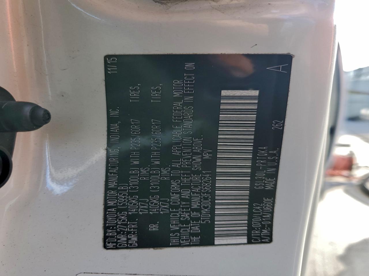 2015 TOYOTA SIENNA XLE photo 27