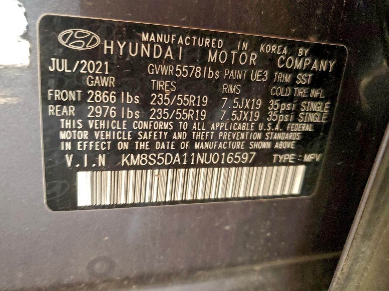2022 HYUNDAI SANTA FE LIMITED photo 12