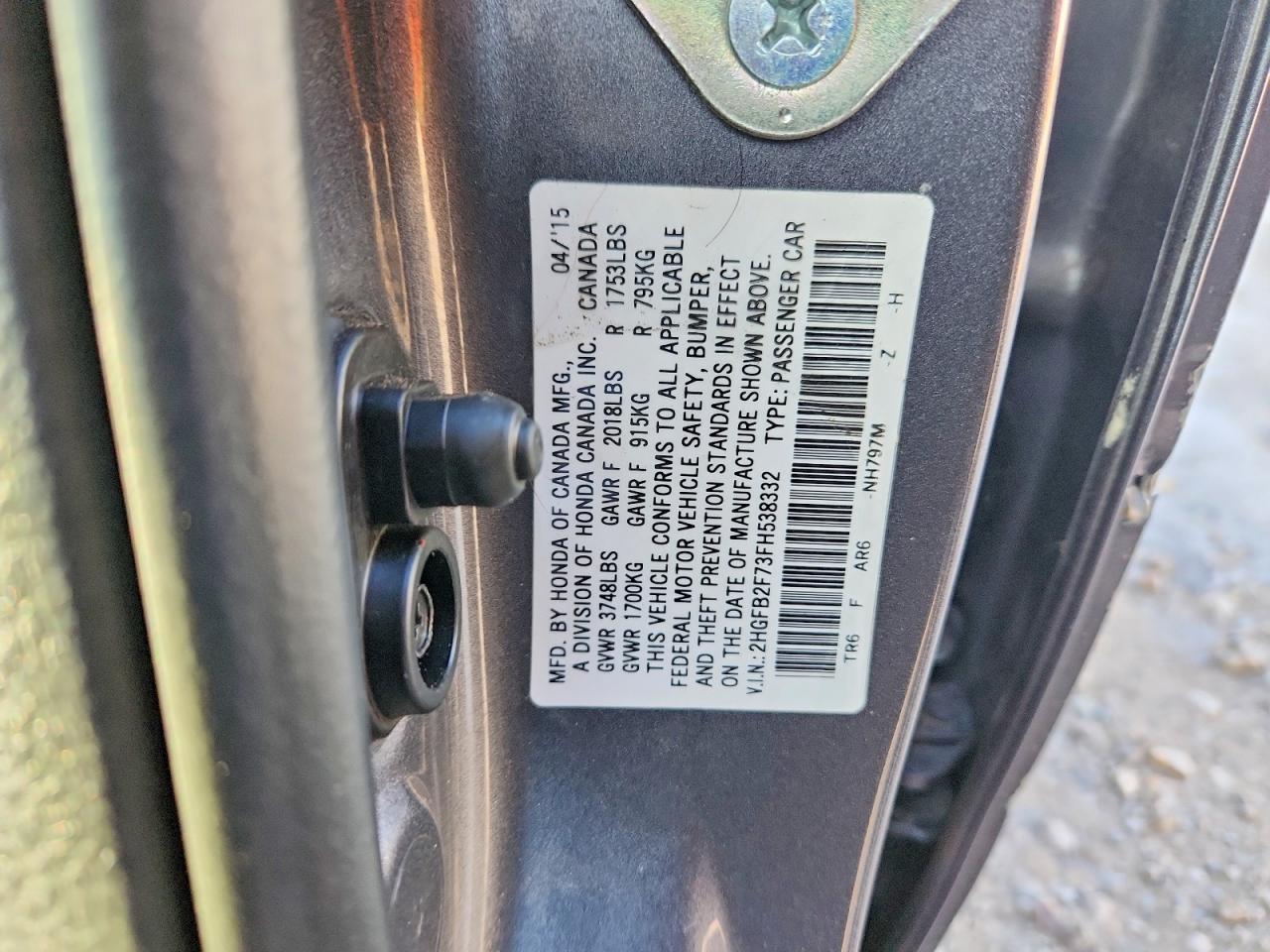 2015 HONDA CIVIC SE photo 34