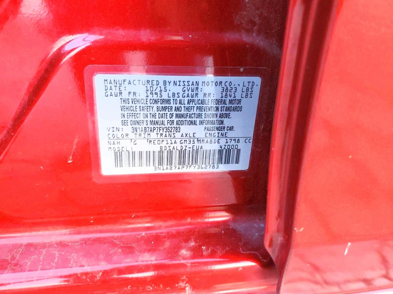 2015 NISSAN SENTRA S photo 23