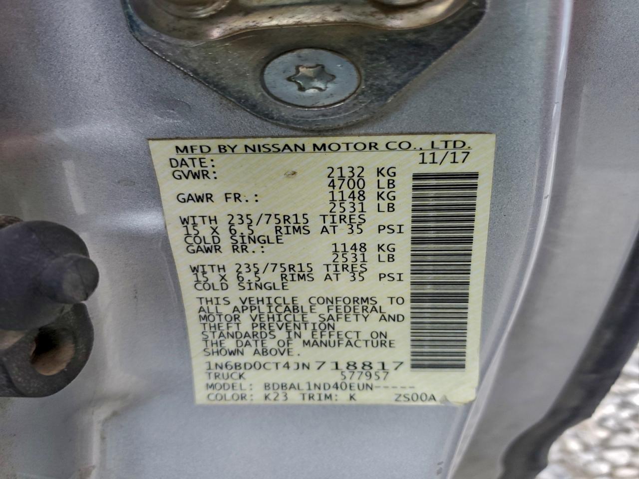 2018 NISSAN FRONTIER S photo 12
