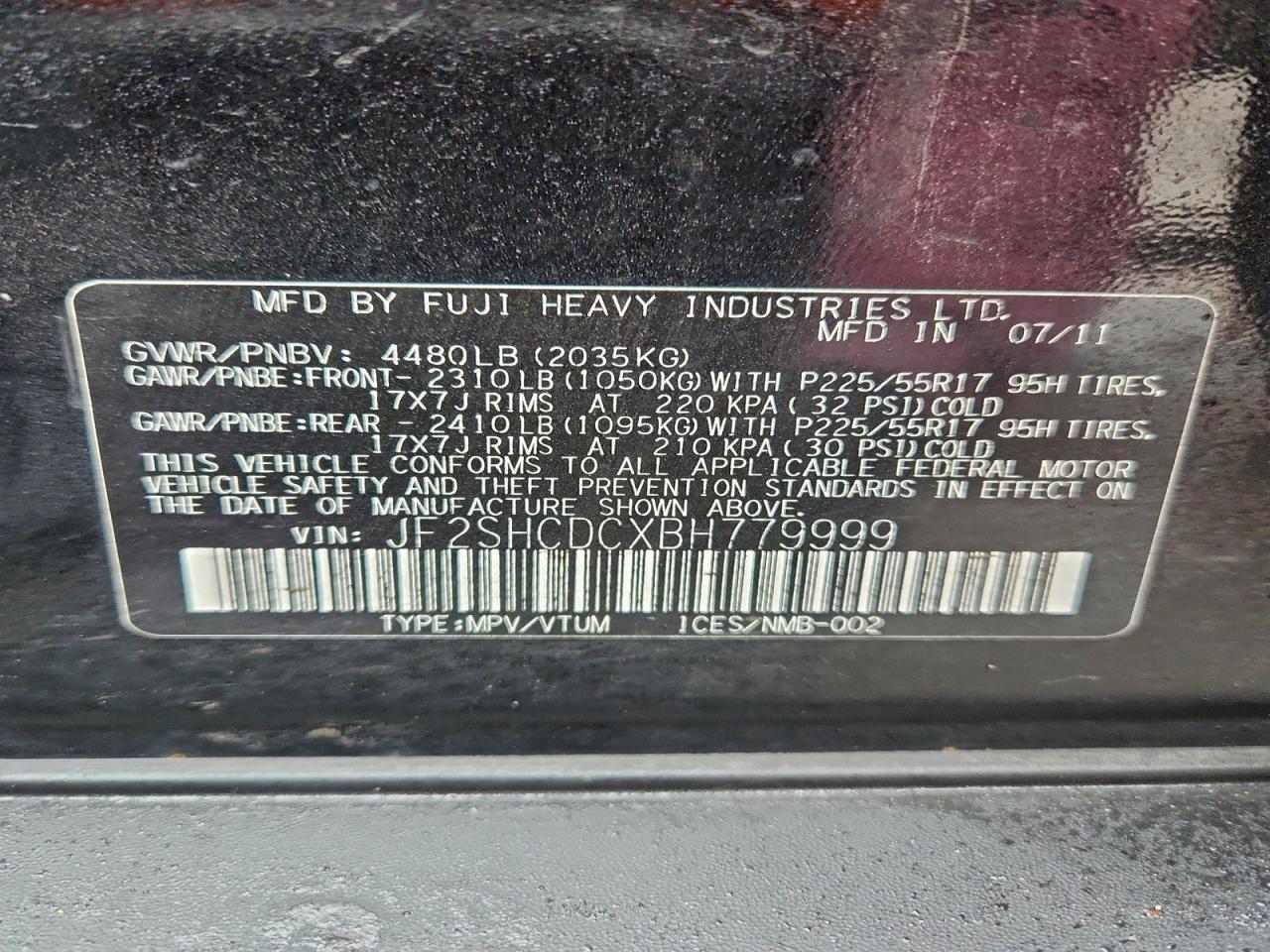 2011 SUBARU FORESTER 2.5X PREMIUM photo 13