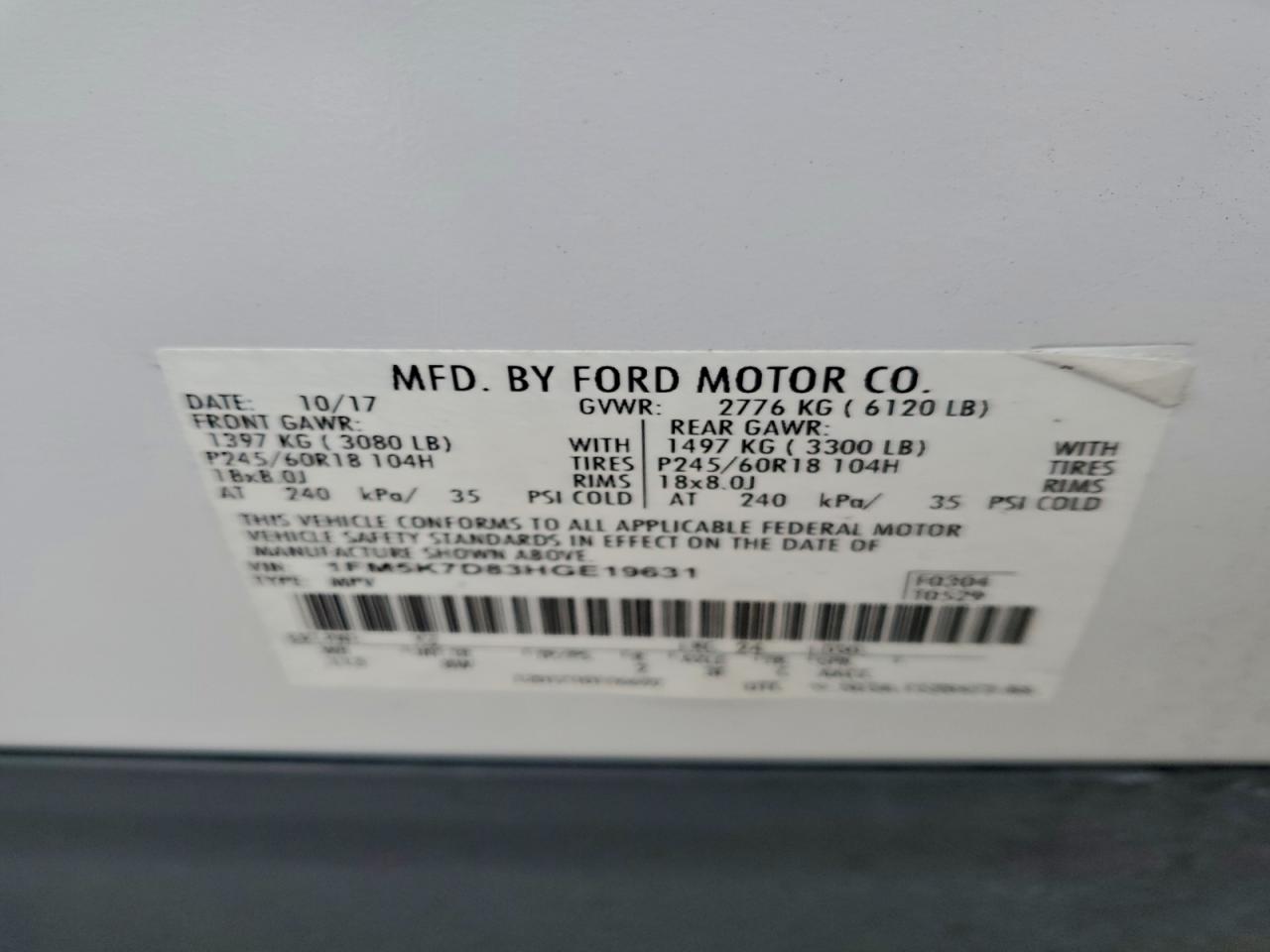 2017 FORD EXPLORER XLT photo 13