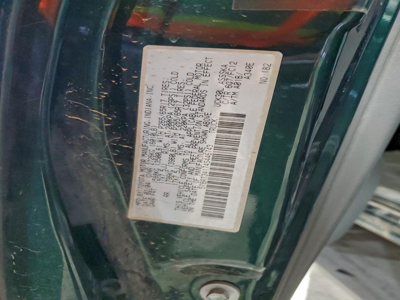 2004 TOYOTA TUNDRA ACCESS CAB SR5 photo 12