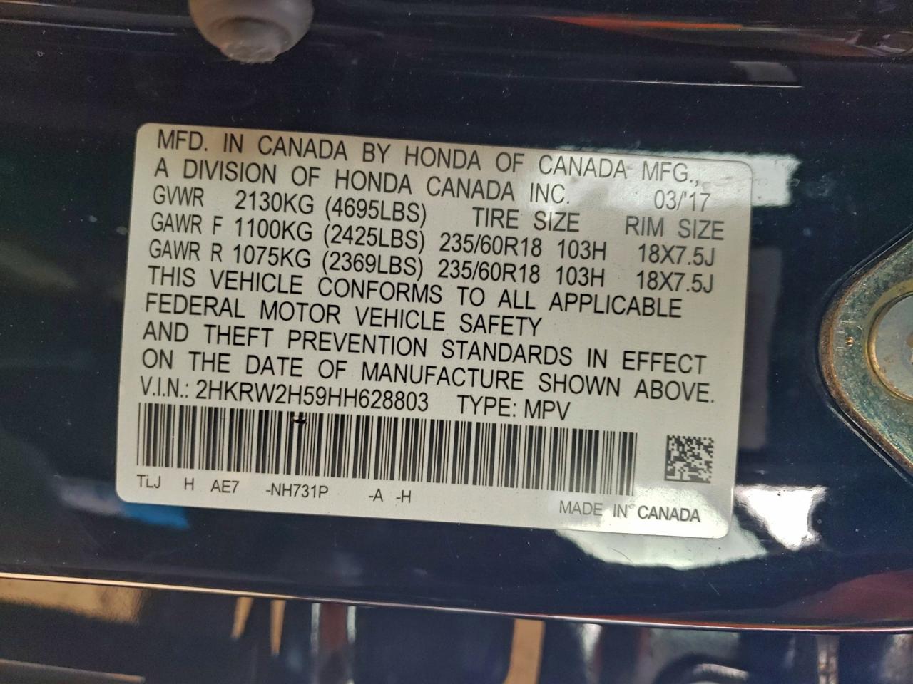 2017 HONDA CR-V EX photo 13