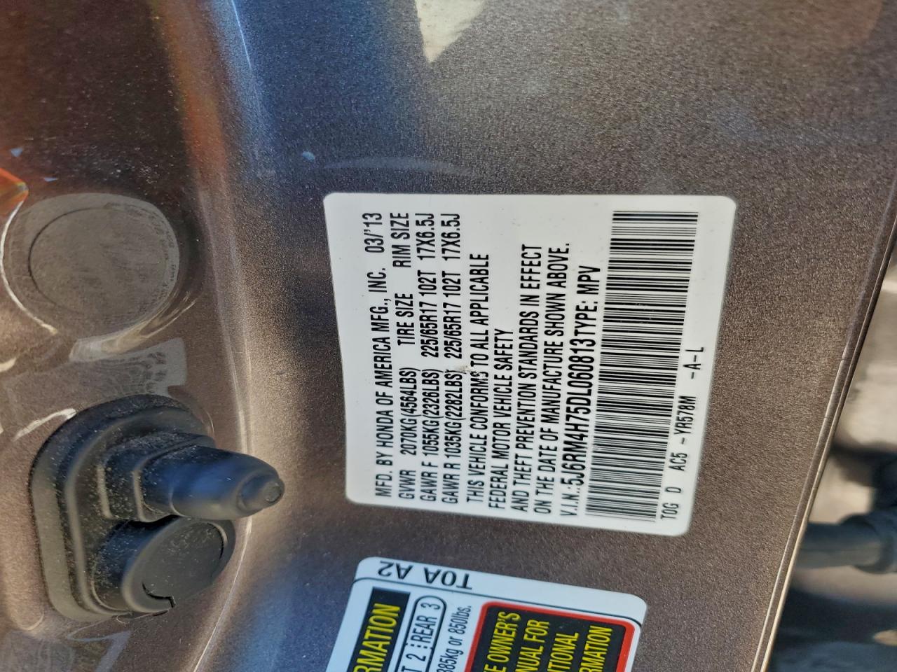 2013 HONDA CR-V EXL photo 13
