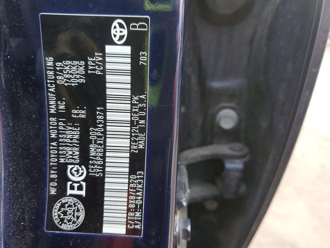 2020 TOYOTA COROLLA LE photo 13