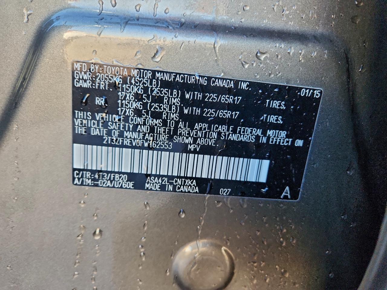 2015 TOYOTA RAV4 LE photo 12