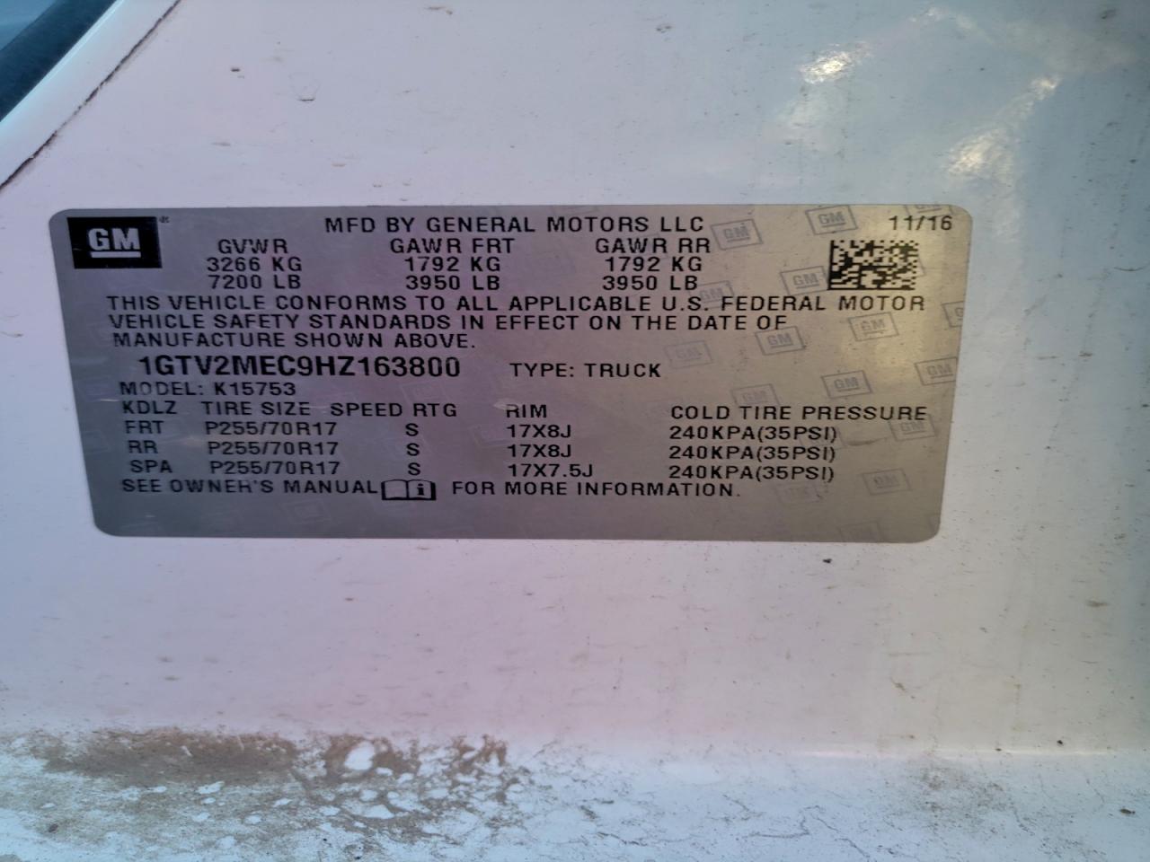 2017 GMC SIERRA K1500 SLE photo 12