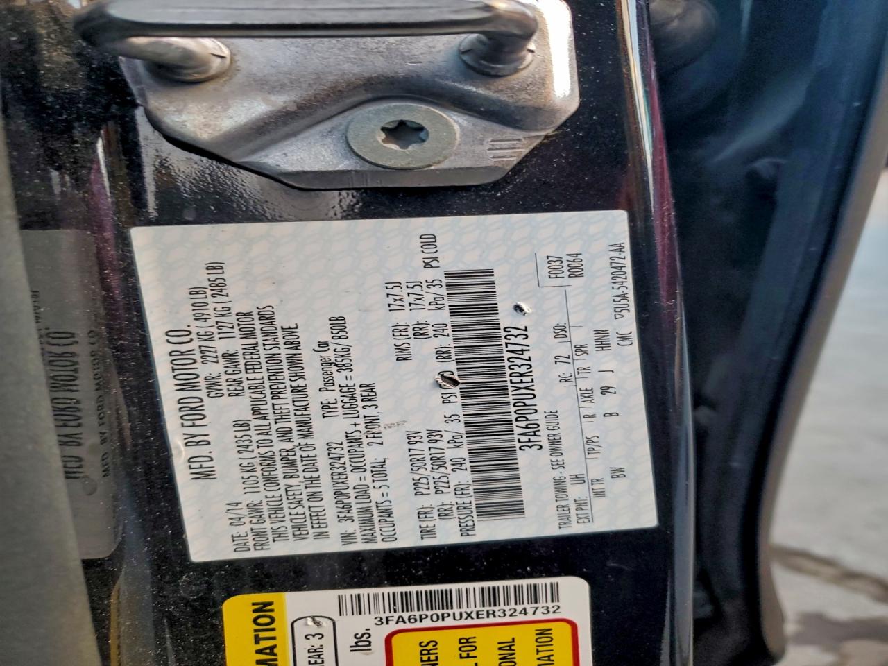 2014 FORD FUSION SE PHEV photo 12
