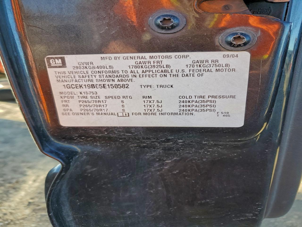 2005 CHEVROLET SILVERADO K1500 photo 13