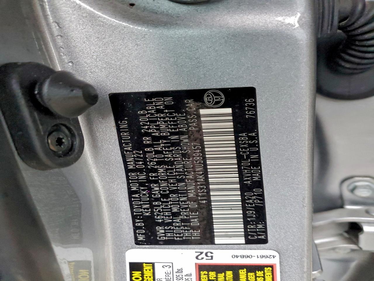 2022 TOYOTA CAMRY NIGHT SHADE photo 13