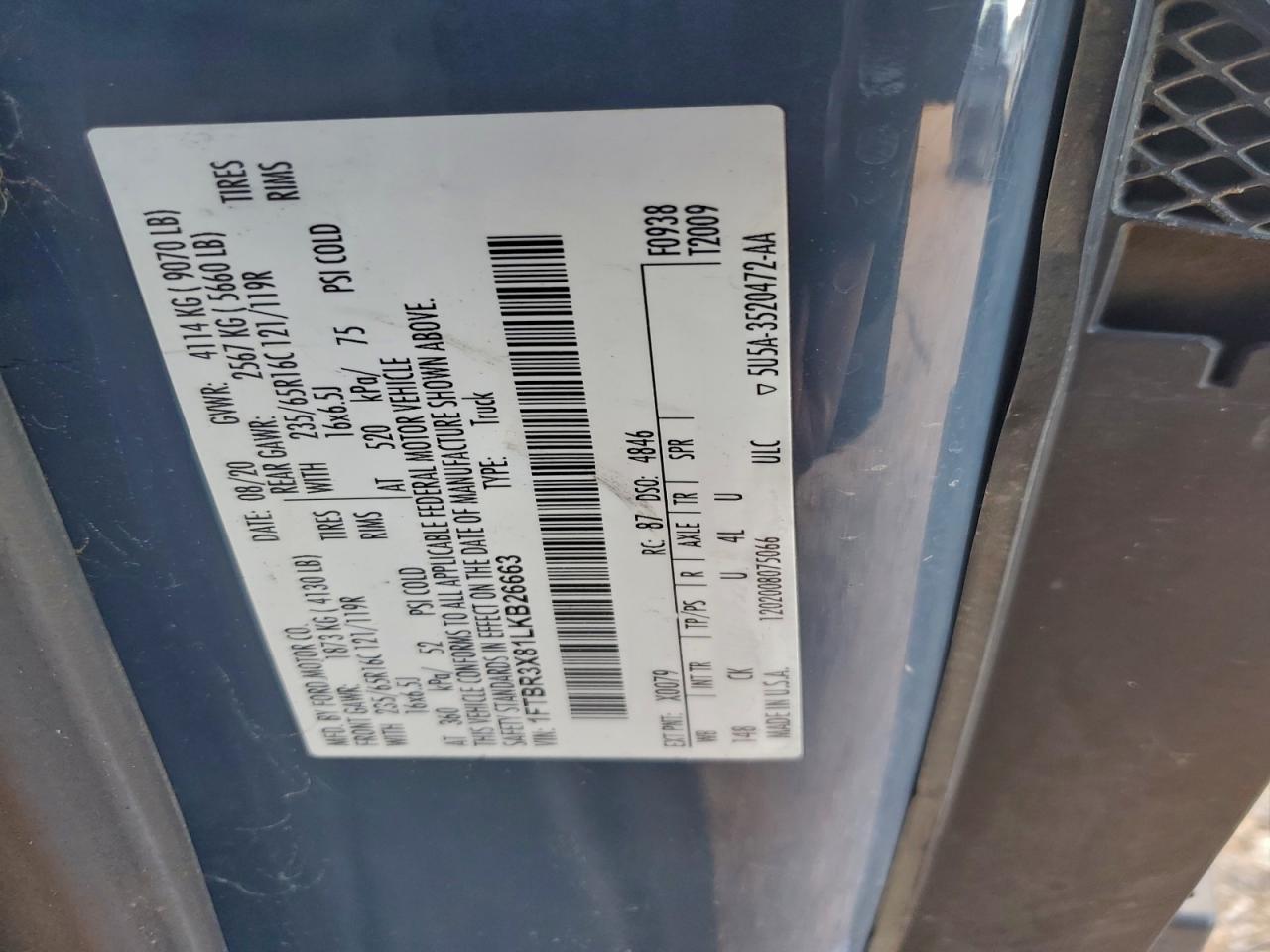 2020 FORD TRANSIT 250 DELIVERY VAN photo 13
