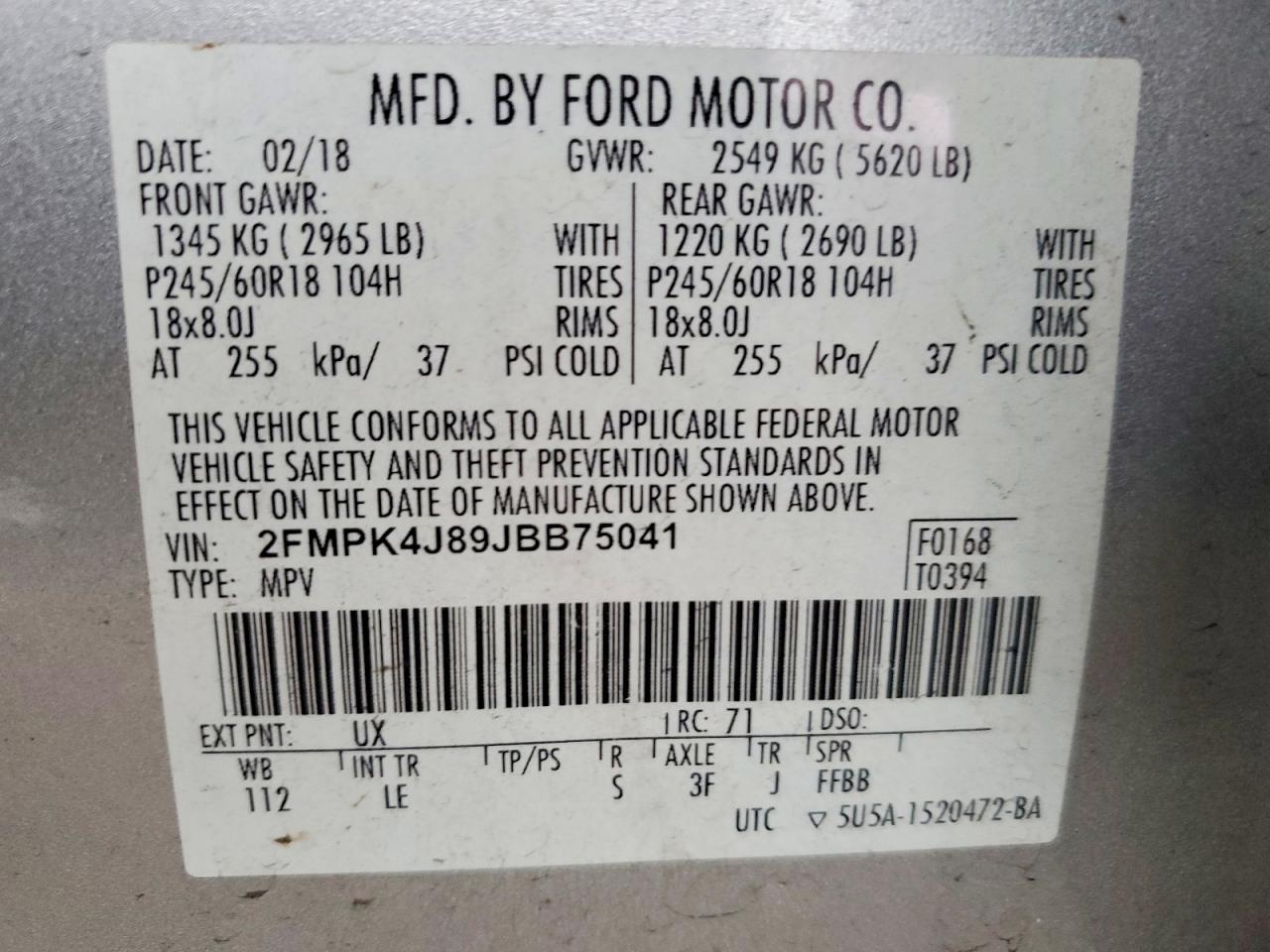 2018 FORD EDGE SEL photo 13