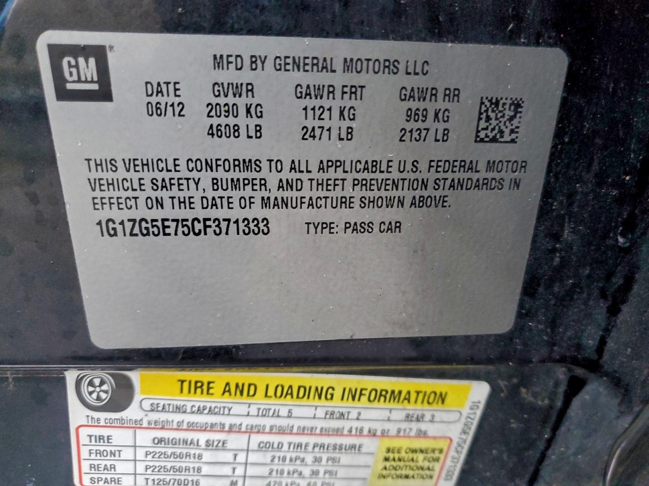 2012 CHEVROLET MALIBU LTZ photo 12