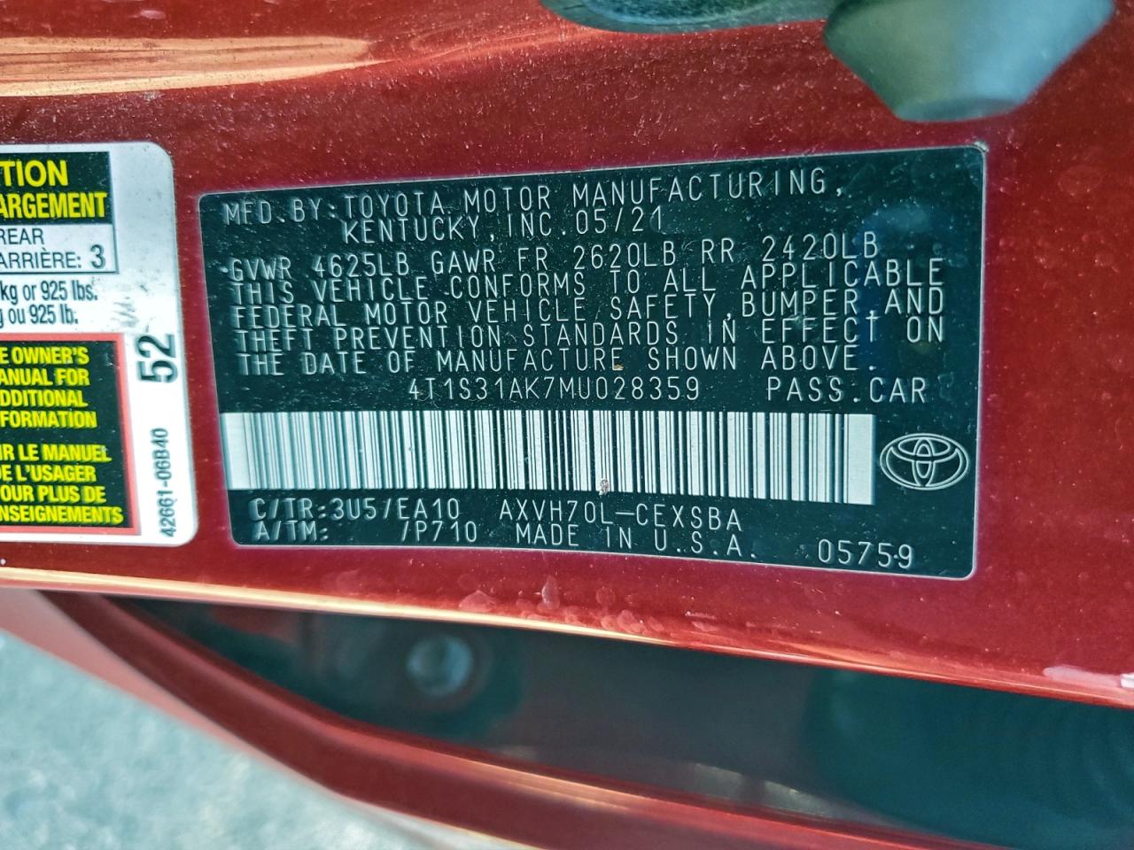 2021 TOYOTA CAMRY SE photo 13