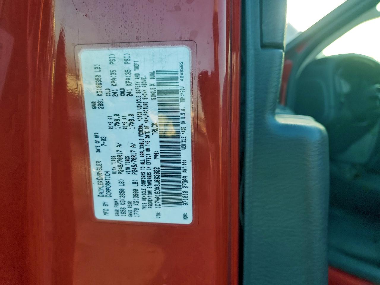 2003 DODGE RAM 1500 ST photo 12