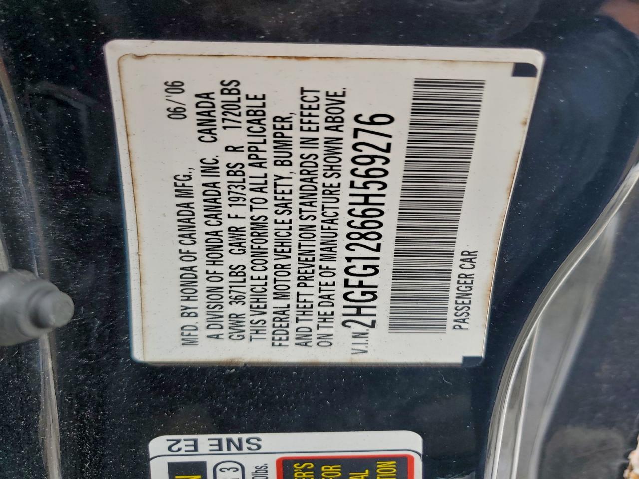 2006 HONDA CIVIC EX photo 12