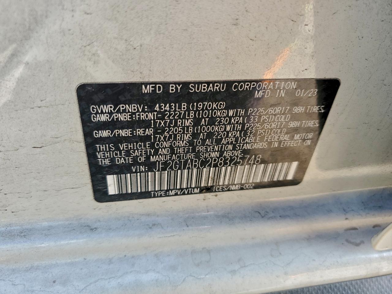 2023 SUBARU CROSSTREK photo 14