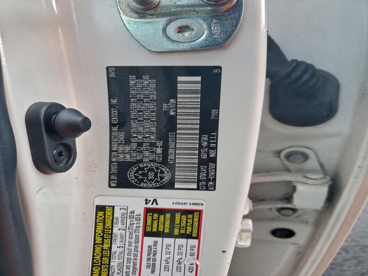 2010 TOYOTA VENZA photo 13
