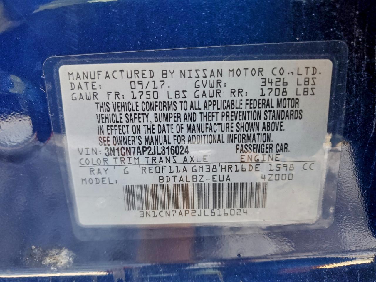 2018 NISSAN VERSA S photo 25