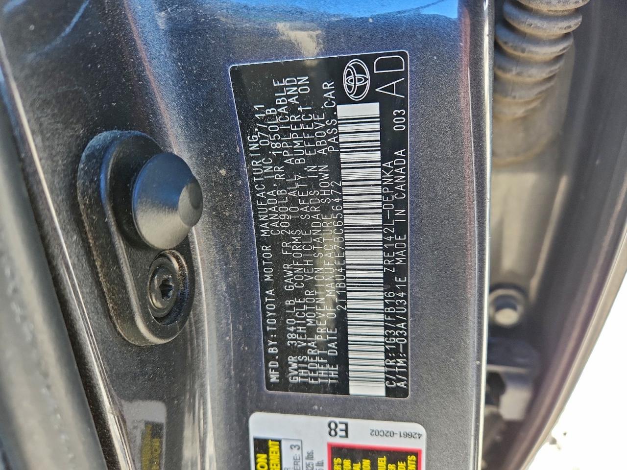 2011 TOYOTA COROLLA BASE photo 13